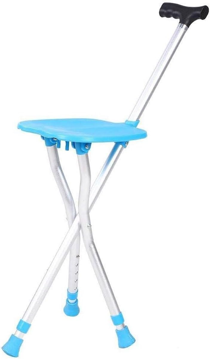 Trípode Bastón De Marcha con Asiento Bastón Silla Plegable Bastón Ortopédico Mango Ergonómico Ayuda para Caminar para Personas De Mediana Edad Y Ancianos para Caminar