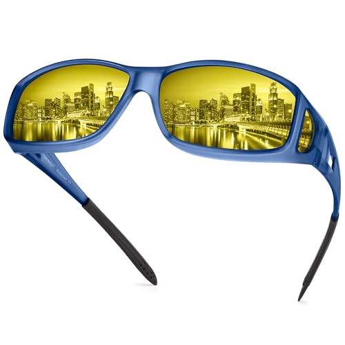 Image of URUMQI Night Vision Driving Glasses Fit Over Eyeglasses for Men Women