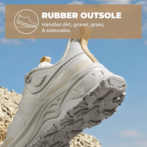 NORTIV 8 Women's Lightweight Hiking Shoes Quick Laces Outdoor Fashion Sneakers Gladiator,Size 7.5,Beige,SNHS239W