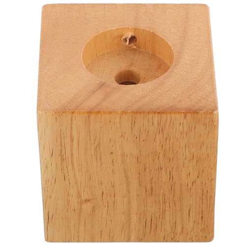 Hoement Base de Lámpara de Mesa de Madera de Caucho E27, Soporte Compacto para Lámpara de Escritorio Diseño Minimalista para Ambiente en Comedor o Bar