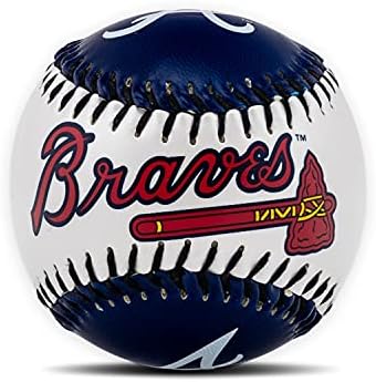 Franklin Sports Atlanta Braves MLB Team Baseball - MLB Team Logo Soft Baseballs - Toy Baseball for Kids - Great Decoration for Desks and Office