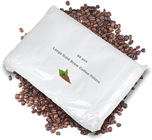 50 PCS Large Cold Brew Coffee Filters, 18″ x 22″ Filter Bags for Cold Brew Coffee, fits 5 Gallon Commercial Cold Brew Systems, Cold Brew Bags Disposable for Restaurants Home Coffee
