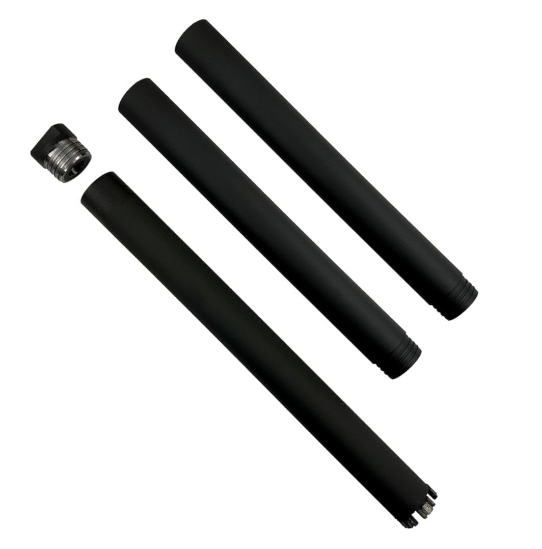 1" Diameter Extendable High Performance Wet Core Drill Bit, 14" Drill Head + 2pc 12" Tubing Extension, Wet Only, 5/8"-11 Arbor