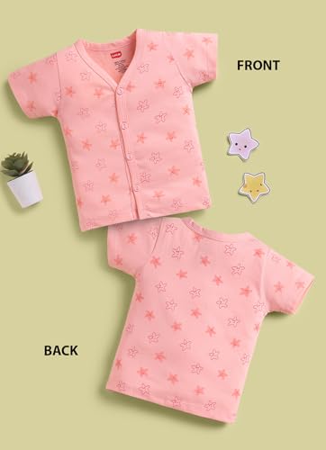 Image of LuvLap Baby Boys & Girls Regular Fit 100% Cotton Half Sleeve Jhabla Pack of 4
