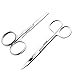 Bullet Face 2ct Curved and Rounded Facial Hair Scissors (Made of Stainless Steel) - Safety Use for Eyebrows, Eyelashes, Nose hair, Ear hair, moustache and beard (round + curved)