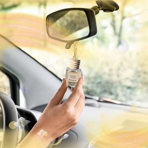 Image of Car Air Freshener Diffuser, Vanilla Cream Aromatherapy, Natural Fragrance Oil, Long Lasting, By Bootleg Collection, Made in USA