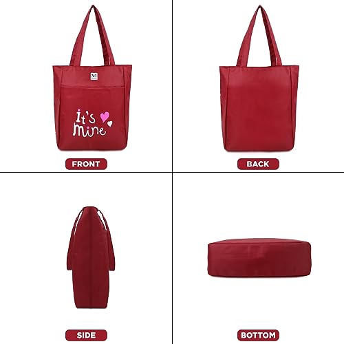 Image of NFI essentials Polyester Printed Tote Bag for Women with Zipper, Casual Handbag Shopping, Tote Grocery Portable Bag Eco-friendly Hobo Bag, Travel, Work, Beach, Office, College