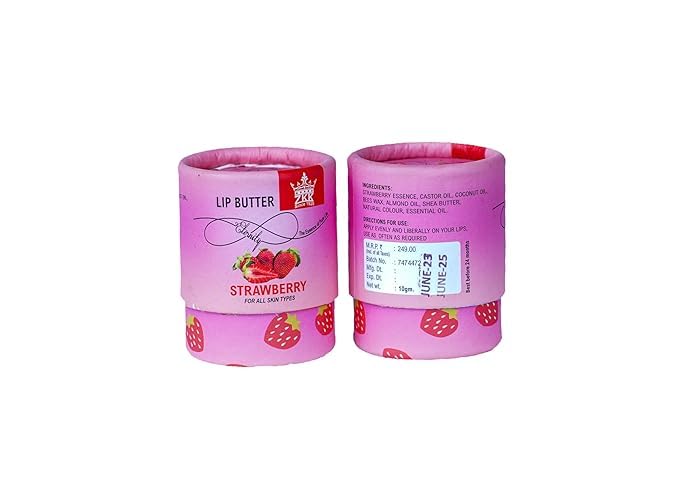 100% Natural Lip Balm for Lip Lightening Strawberry Moisturization | For Dry & Chapped Lips | Natural Tint | Brightens Lips | Tinted Lip Balm (Pack Of 2)