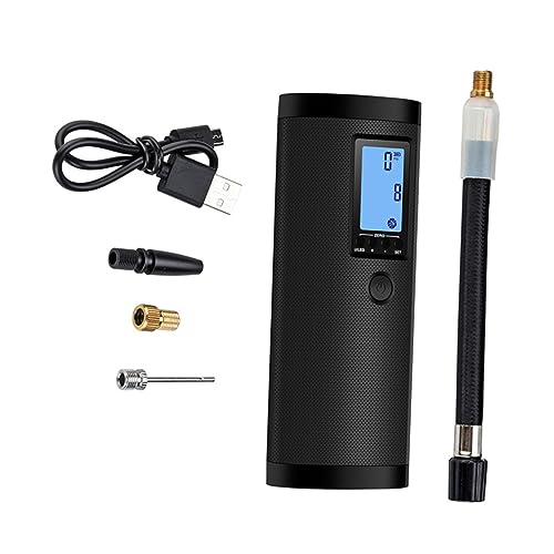 AKOOSY 1 Juego inflador Portable Air Pump hinchables colchoneta Hinchable Mini Bomba electrica para inflables hogar Bomba de Aire de neumáticos Bomba de Pantalla Digital el plastico Black