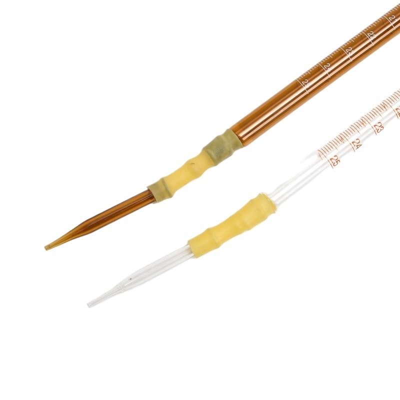 Bureta de Vidrio Borosilicato Clase A - 10ml, 25ml, 50ml para Titulación Precisa con Llave PTFE(Blue-white Transparent 50ml)