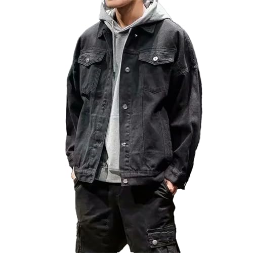 Yeuyyben Men's Denim Jacket Autumn Male Jean Coats Big Size Korea Slim Fit Denim Jackets