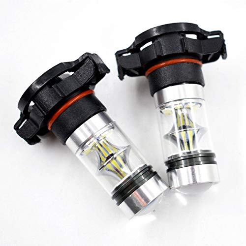 Bombillas LED 5202 (H16/PS24W) 100W 6000K - Pack De 2, Para Luces Diurnas DRL O Antiniebla, Color Xenón