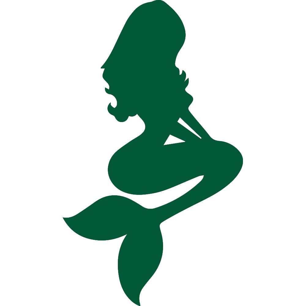 Beautiful Mermaid 1 (Green) (Set Of 2) Premium Waterproof Vinyl Decal Stickers For Laptop Phone Accessory Helmet Car Window Bumper Mug Tuber Cup Door Wall Decoration