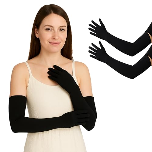 Image of Full Hand Gloves | UPF 50+ Sun Protection Arm Sleeves for Men & Women | UV Blocking Cotton Gloves for Driving, Cycling & Outdoor Sports