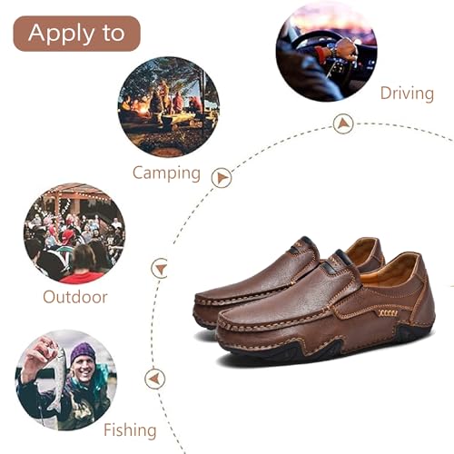Mens Business Loafers Leather Casual Oxford Shoes Lightweight Soft Work Shoes Non-Slip Comfortable Driving4