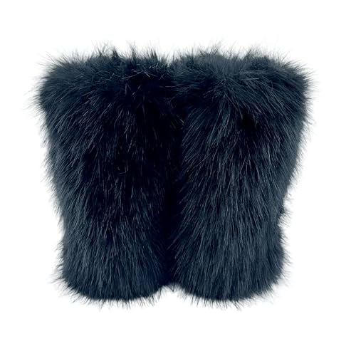 Women's Faux Fur Boots, Furry Fuzzy Mid Calf Snow Boots Y2k, Winter Warm Comfortable Fluffy Boots, Outdoor Indoor Flat Fur Shoes2