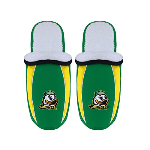 Image of FOCO mens NCAA College Team Logo Sherpa Moccasin Slippers