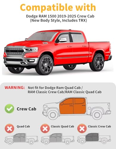Image of Window Visors Rain Guards for Dodge RAM 1500 Crew Cab 2019-2026