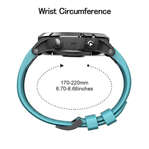 Image of NotoCity Compatible Fenix 5X Plus Bands Fenix 7X Sport Silicone Replacement Watch Strap for Garmin Fenix 5X /Fenix 5X Plus /Fenix 6X /Fenix 6X Pro /Fenix 3 /HR /Descent MK1 /D2 Delta PX /D2 Charlie(Rock Blue)