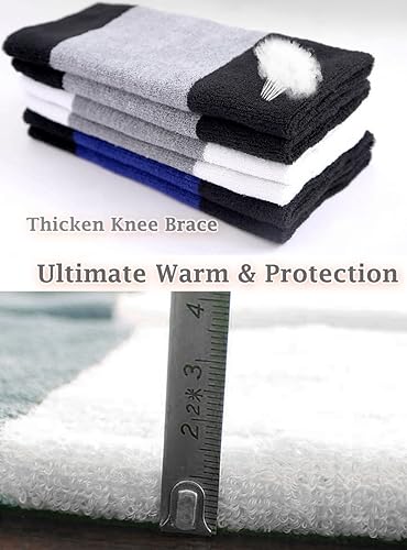 Cysocool 1 Paare Dicke Baumwolle Kniewärmer Winter Warme Knieschoner Therapie Arthritis Kaltes Knie Schmerzlinderung Kniebandage Thermische Knieschützer Ärmel Knieprotektor für Fahrrad Motorrad
