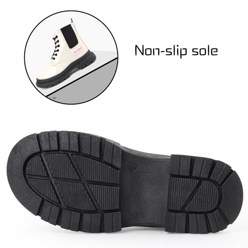 Girls Combat Boots Side Zipper Rainbow Lace Up Dress Black Girls Boots for Toddler/Little Kid/Big Kid4