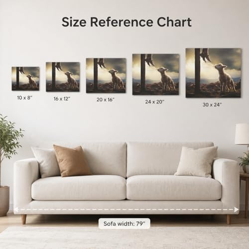 Image of GUN SUPPLIES OUTLET LLC Jesus and Lamb Canvas Wall Art The Sacrifice of Jesus Picture Religious Christian Home Decor Print 12x16 inch