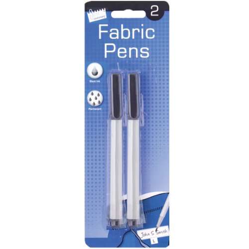 Just stationery Permanent Fabric Marker Pen (Pack of 2) black