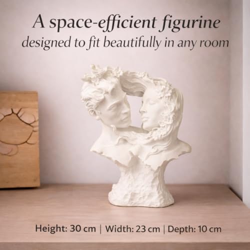 Image of ARMONIA Bust Sculpture Romantic Couple Figurine Showpiece for Home Decor | Dust Marble Love Statue | Statue for Anniversary, Valentine's Day, Wedding & Gift Items