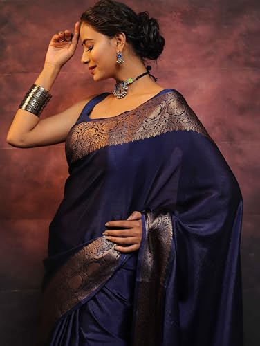 Image of Sugathari Women's Banarasi Saree Pure Kanjivaram Silk Saree Soft new ladies 2025 Design Wear Pattu Sarees Sadi Party Sari collections With Blouse Piece (San Pari-225)
