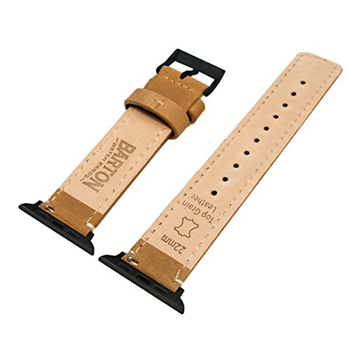 Image of BARTON WATCH BANDS - Top Grain Leather Watch Bands Compatible with Apple Watch Models - 1, 2, 3, 4, 5, 6, 7, 8, 9, 10, SE, Ultra & Ultra 2