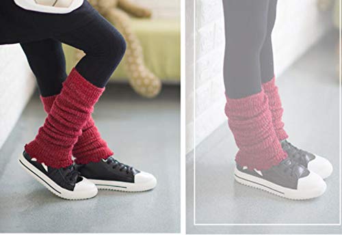 Luckystaryuan 3Pairs Kids Girl\'s Leg Warmer Arm Leg Warmer (Khaki Navy Blue Wine Red) - Thumbnail 2