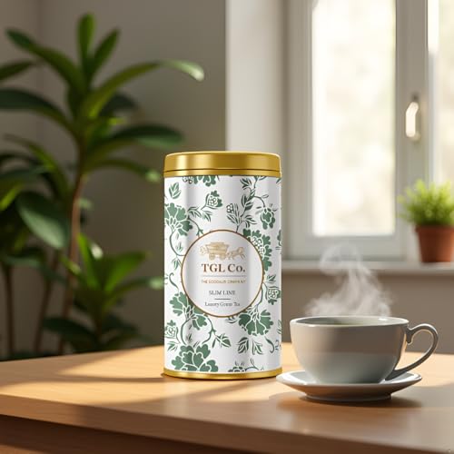 Image of TGL Co.Slim Line Green Tea Infusion 50G Tin Can|Rich in Anti Oxidant | Refreshing | No Artificial flavor | Improve Digestion