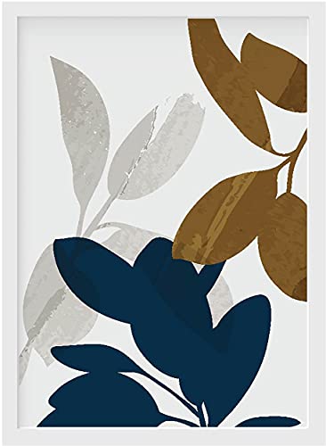 Image of GS DECOR Set of 4 Botanical Floral Design Wall Art 16 x 12 Inches | Aesthetic Pictures Wall Frames For Room Decor With Trendy Posters - White Frame | Ready To Hang