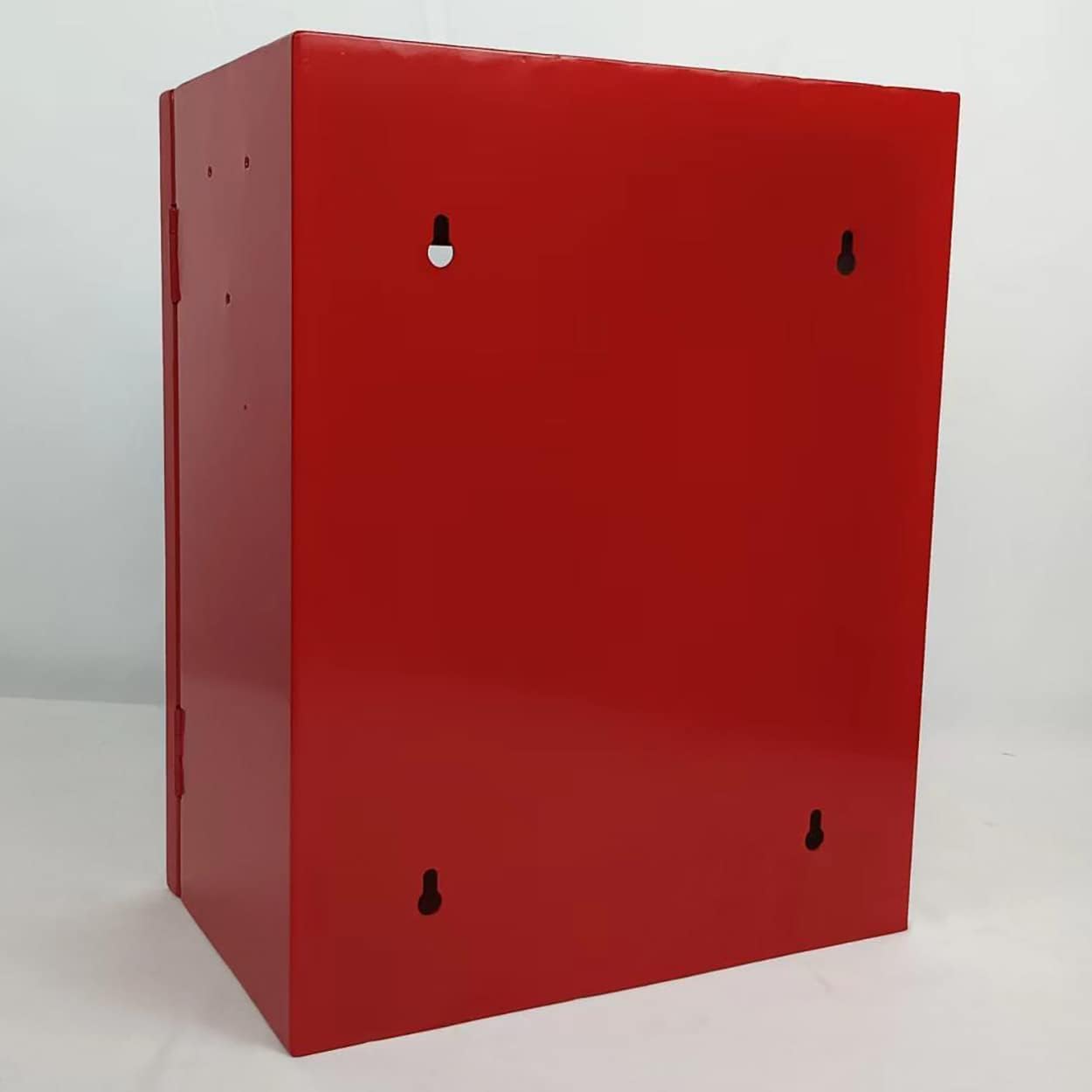 Universeller AED-Schrank – Wandmontage für Erste-Hilfe- und Notfallausrüstung – robuste rote Metallbox für AED-Defibrillator oder Rettungsausrüstung – Wandfeste Aluminiumbox – Innenbereich, kein Alarm