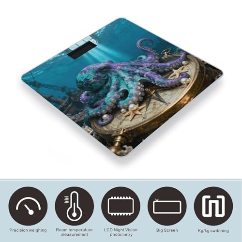 Báscula digital de baño Octopus Shipwreck Compass 400 lb miniatura 3