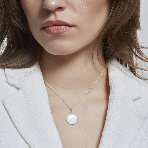 Collier médaille perlée et initiale en argent 925, le bijou intemporel - 2