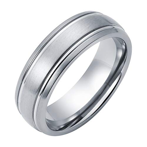 Boston Bay Diamonds Titanium Ring with Framed Double Channel Accent- Size 11.5