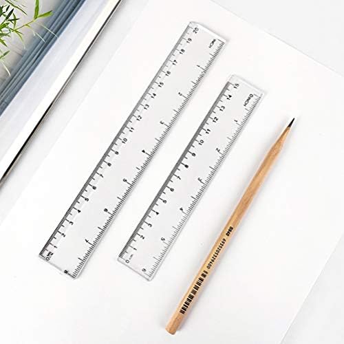 3 Pcs Ruler, 6/8/12 Inch Clear Rulers Plastic Transparent Ruler Shatterproof Metric Rulers with Centimeters Straight Rulers for Kids College Students School Stationery Office Supplies