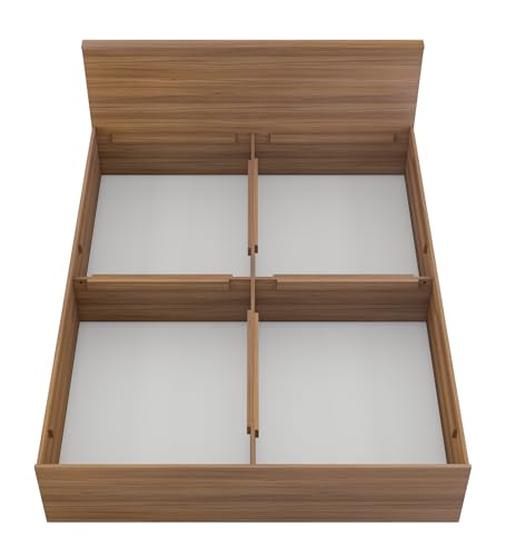 Image of Cristo Queen Bed for Bedroom with Box Storage | Engineered Wood | Exotic Teak Finish | Elegant and Durable | Knock Down | 3 Years Warranty