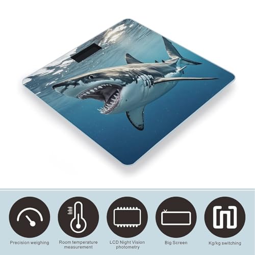 Báscula Digital de Baño de Vidrio con Pantalla LED Grande miniatura 3