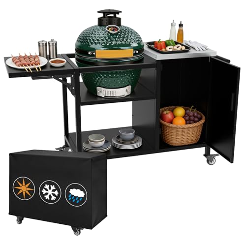 Big Green Egg Stand 5-Duty Storage Stainless Steel Top 400Lbs kamado joe jr
