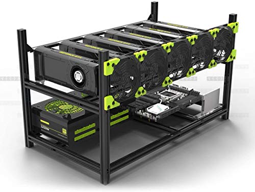  VEDDHA 6 GPU Mining Caso Alluminio Impilabile Mining Rig Open Air Frame ETH BTC V3C