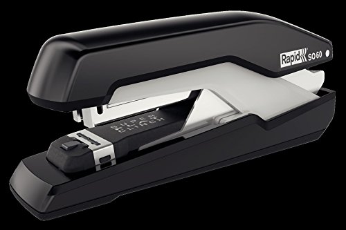 Grapadora Rapid Omnipress SO60 negra duradera de tira completa para escritorio