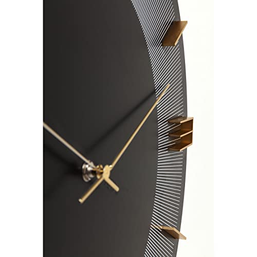 Miniatura 4 de Kare Design Reloj de Pared Leonardo, Negro-Dorado, 49 cm diámetro, Grande, Moderno, Analógico, Decoración para salón, Pilas no incluidas, 49 x 49 x 5 cm (A/A/F)