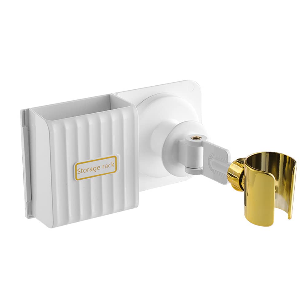 Hosoncovy Hair Dryer Wall Mount Holder with Storage Box with Swivel Arm Holder,Free Your Hands (White) - Image 2
