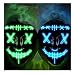 Halloween Scary Mask LED Mask LED Purge Mask [2PACK] LED Light Up Mask EL Wire Light Up for Festival Cosplay Halloween Costume Halloween Festival Party. Green Blue