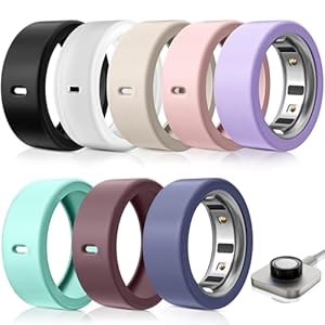 8 Pack Ring Protector Compatible with Oura Ring Gen 4/Oura Ring Gen 3, Silicone Oura Ring Cover Working Out Accessories Men Women, Direct Charging with Cover-L for 12 13 14 15