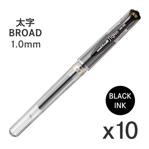 Bolígrafo Uni Mitsubishi UM-153 Punta Ancha 1.0 mm Negro Set x10 miniatura 2