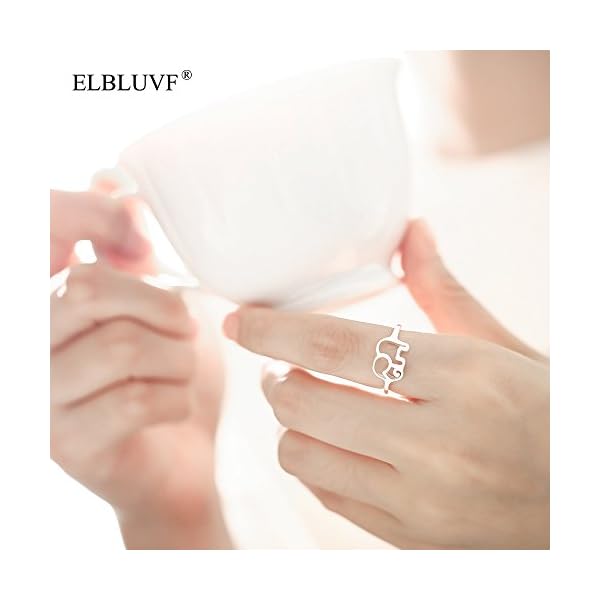ELBLUVF 925 Sterling Silver Elephant Animal Lucky Ring Jewelry Bridesmaid Gift Favor (6.5)
