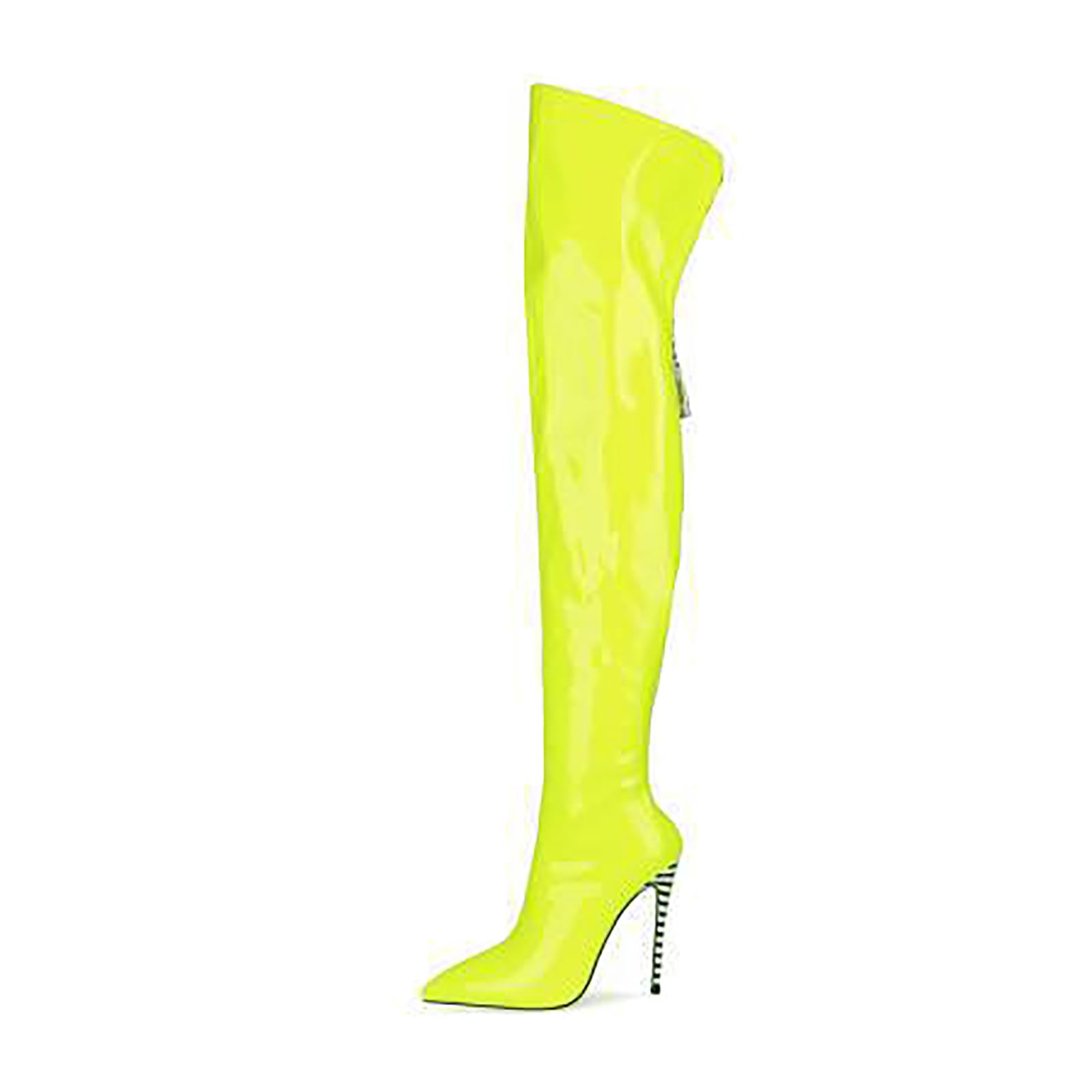 Thigh high boots for women striped Back zipper Burgundy Zebra Print Over the knee Sexy gold white pointed toe Cow Print leopard Magenta stiletto heel